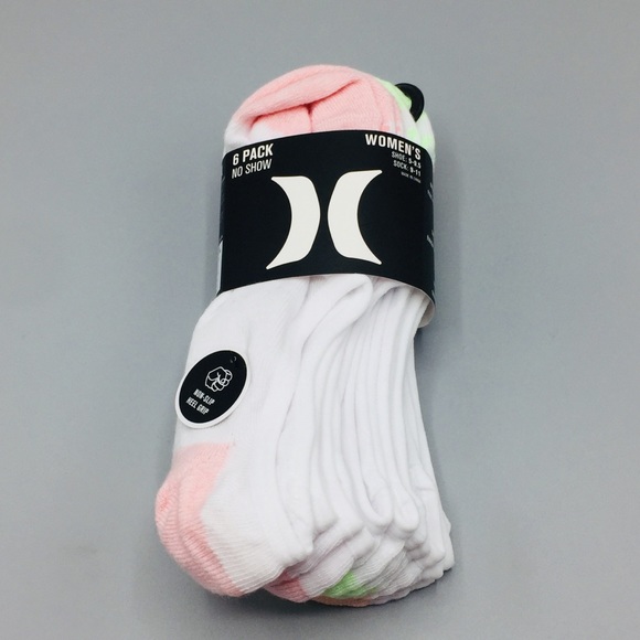 Hurley Women’s No Show Non-Slip Heel Socks